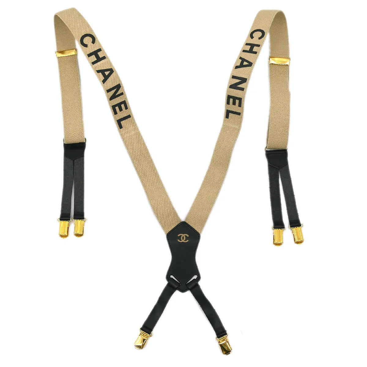 Chanel Suspenders Beige Small Good
