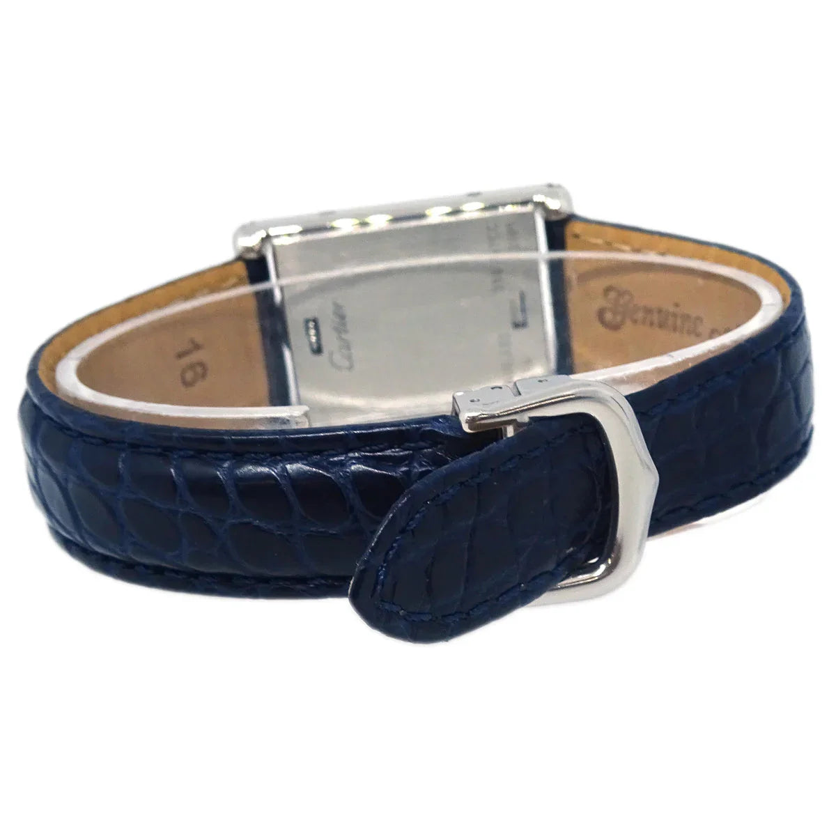 Cartier * Tank Basculante SM Ref.2386 Quartz Watch SS Navy