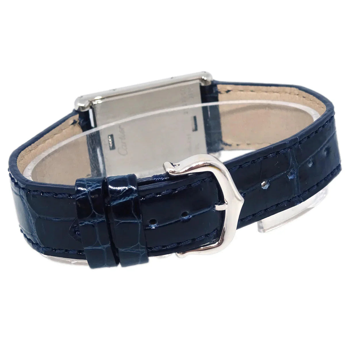 Cartier * Tank Basculante SM Ref.2386 Quartz Watch SS Navy