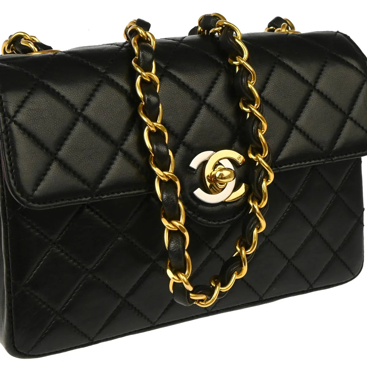 Chanel 1994-1996 Black Lambskin Paris Limited Edition Shoulder Bag