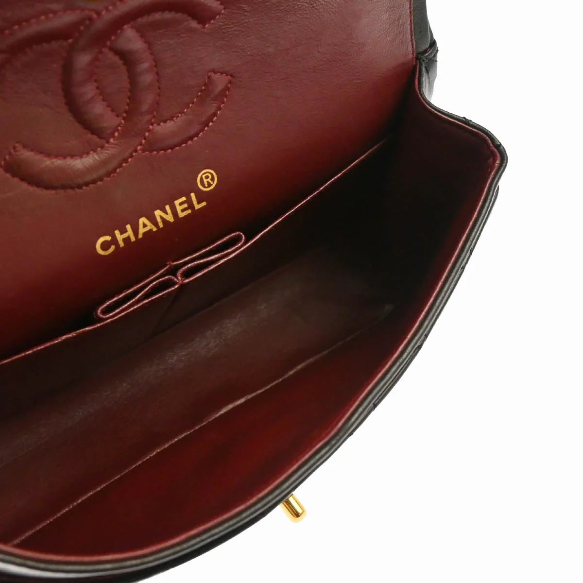 Chanel 1991-1994 Black Lambskin Small Classic Double Flap Shoulder Bag