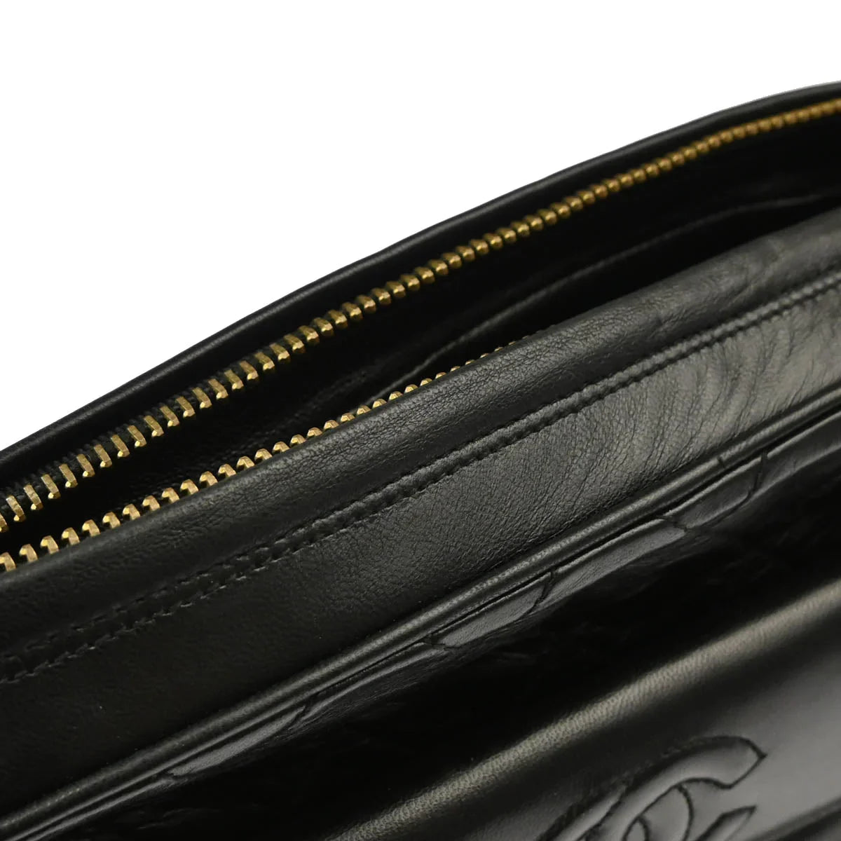 Chanel 1989-1991 Black Lambskin Camera Bag Large
