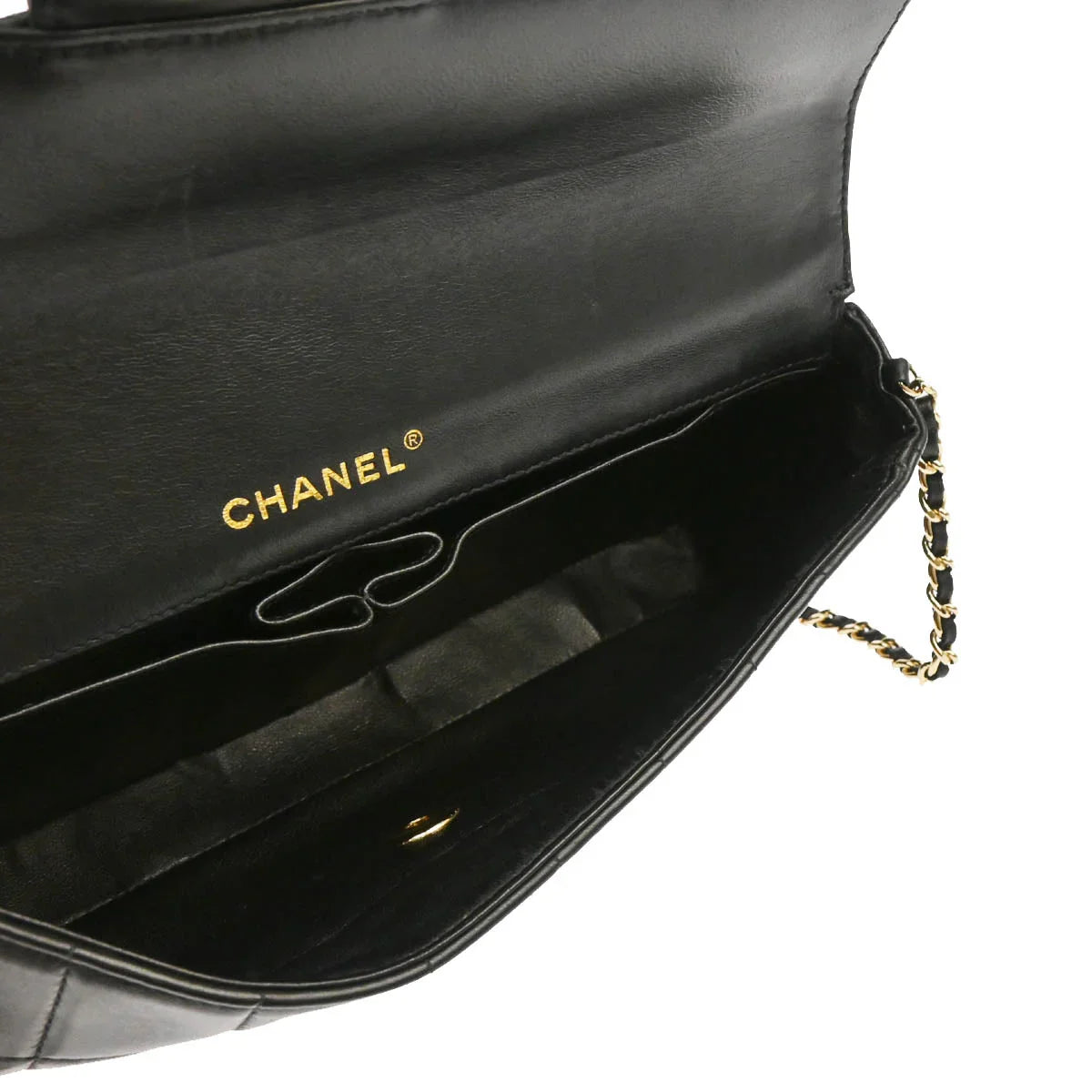 Chanel 2003-2004 Black Lambskin East West Choco Bar Shoulder Bag