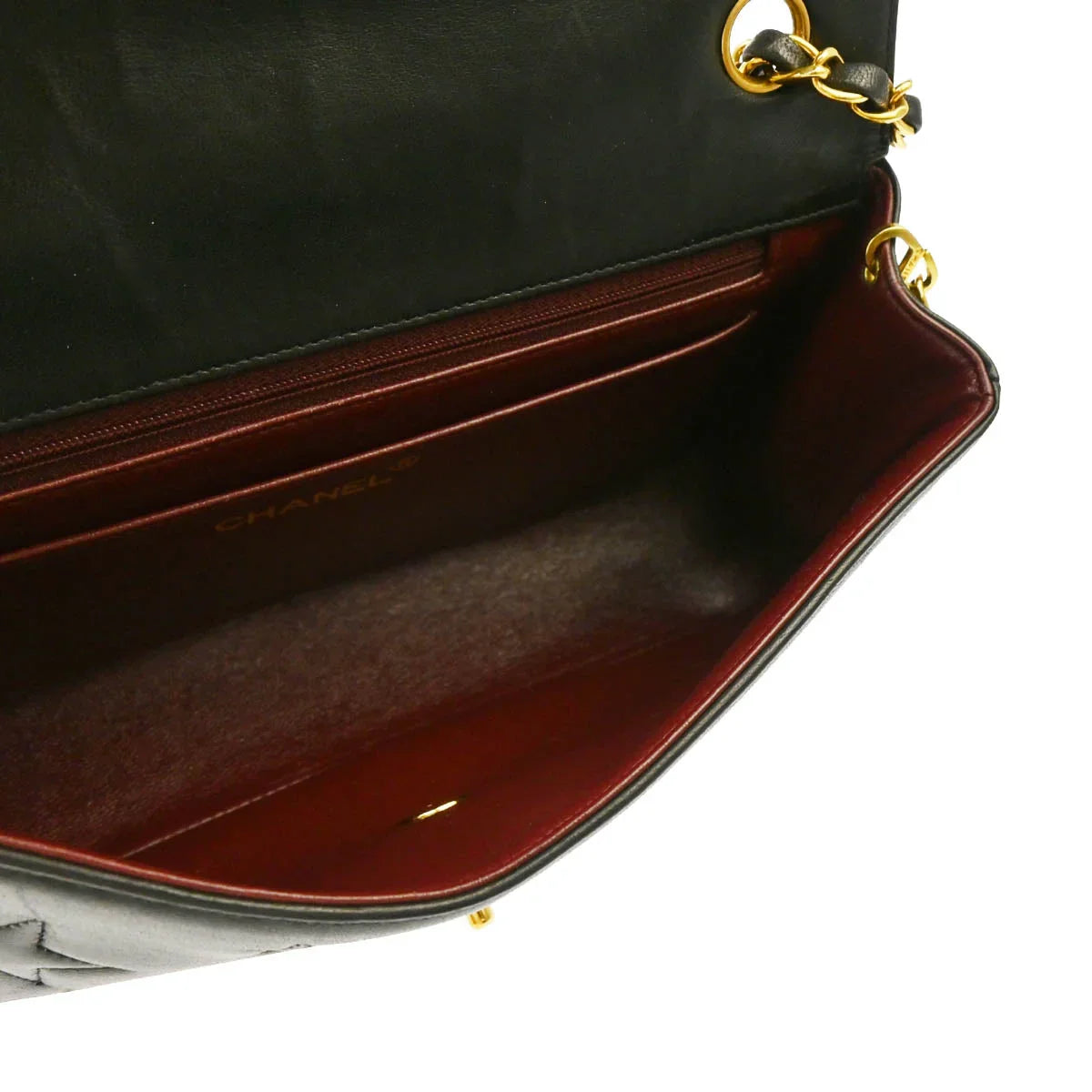 Chanel 1994-1996 Black Lambskin Star Stitch Classic Single Flap Medium