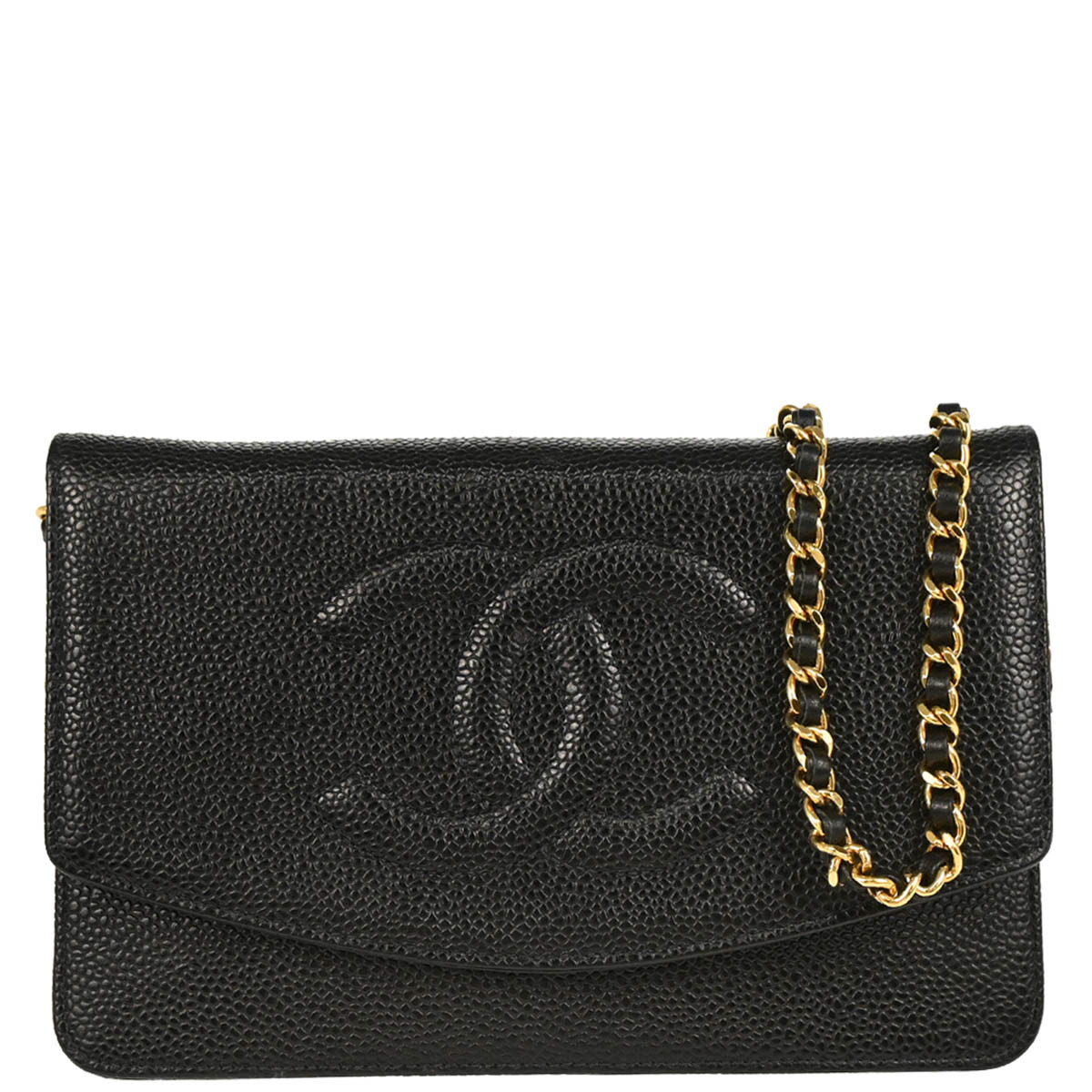 Chanel 2002-2003 Black Caviar Timeless Wallet on Chain WOC