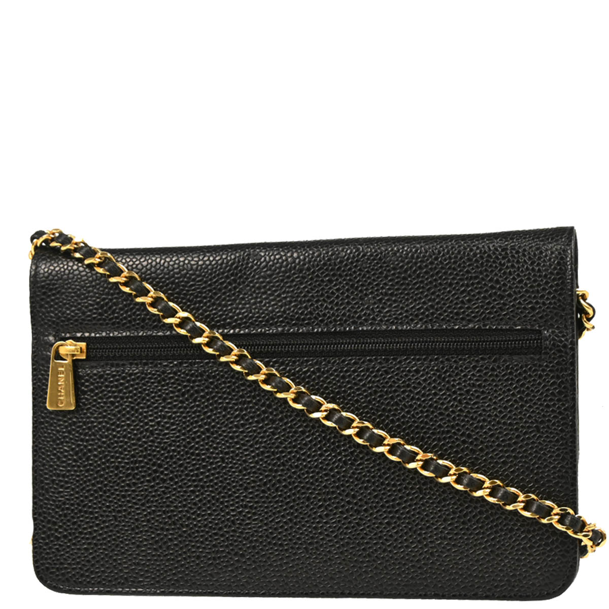 Chanel 2002-2003 Black Caviar Timeless Wallet on Chain WOC