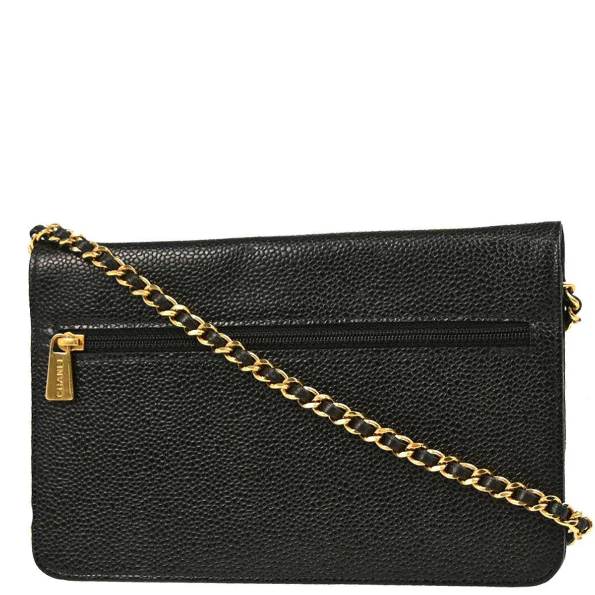 Chanel 2002-2003 Black Caviar Timeless Wallet on Chain WOC