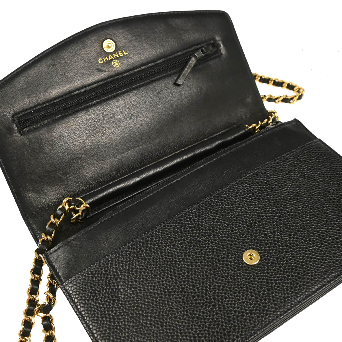 Chanel 2002-2003 Black Caviar Timeless Wallet on Chain WOC