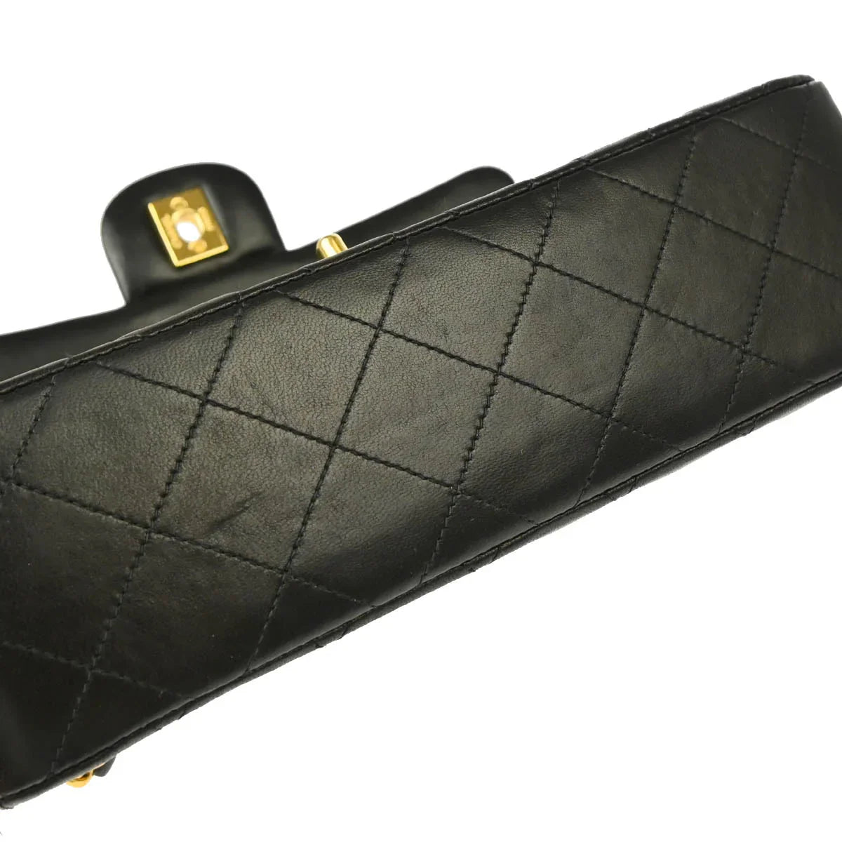 Chanel 1994-1996 Black Lambskin Small Classic Double Flap Shoulder Bag