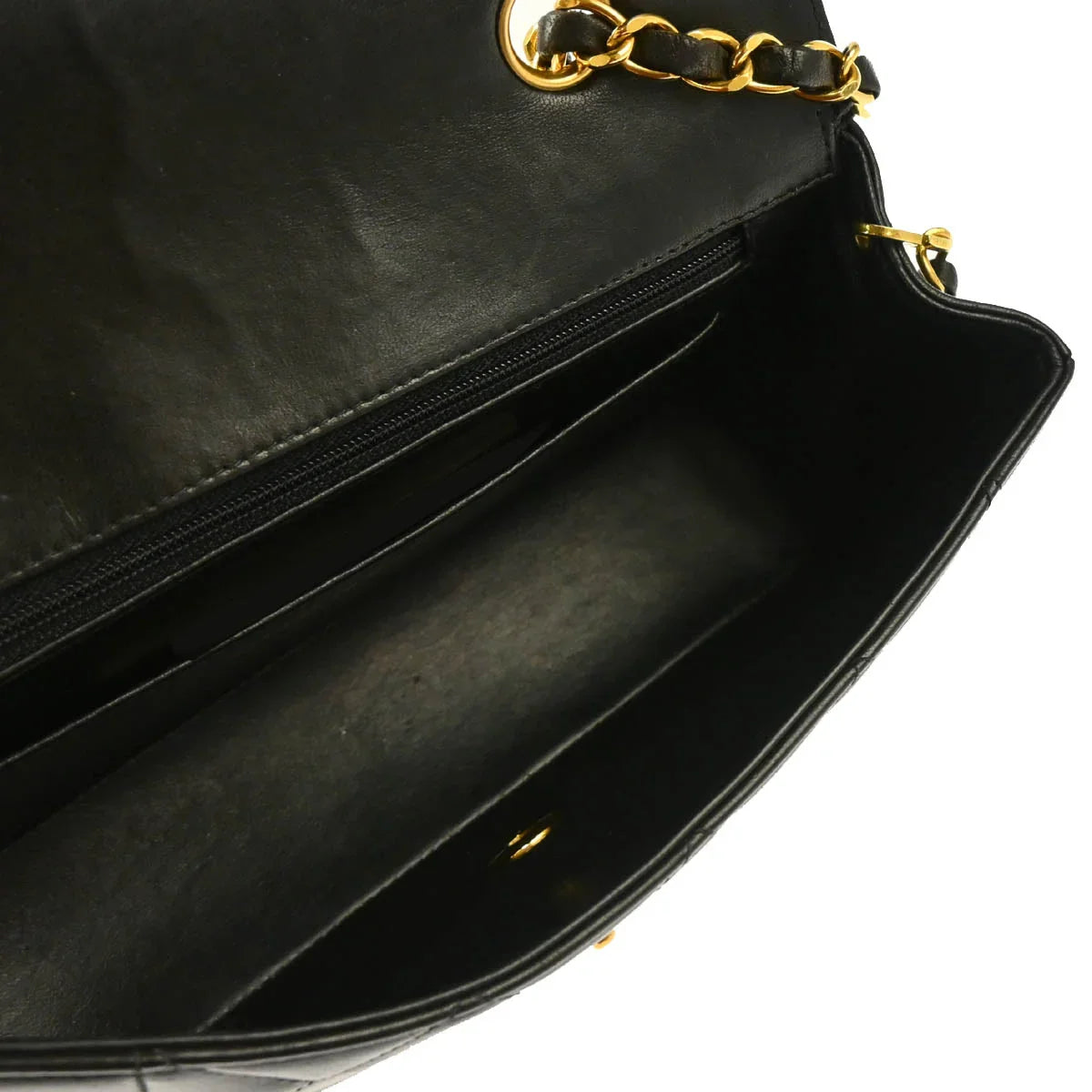Chanel 1996-1997 Black Lambskin Small Diana Shoulder Bag