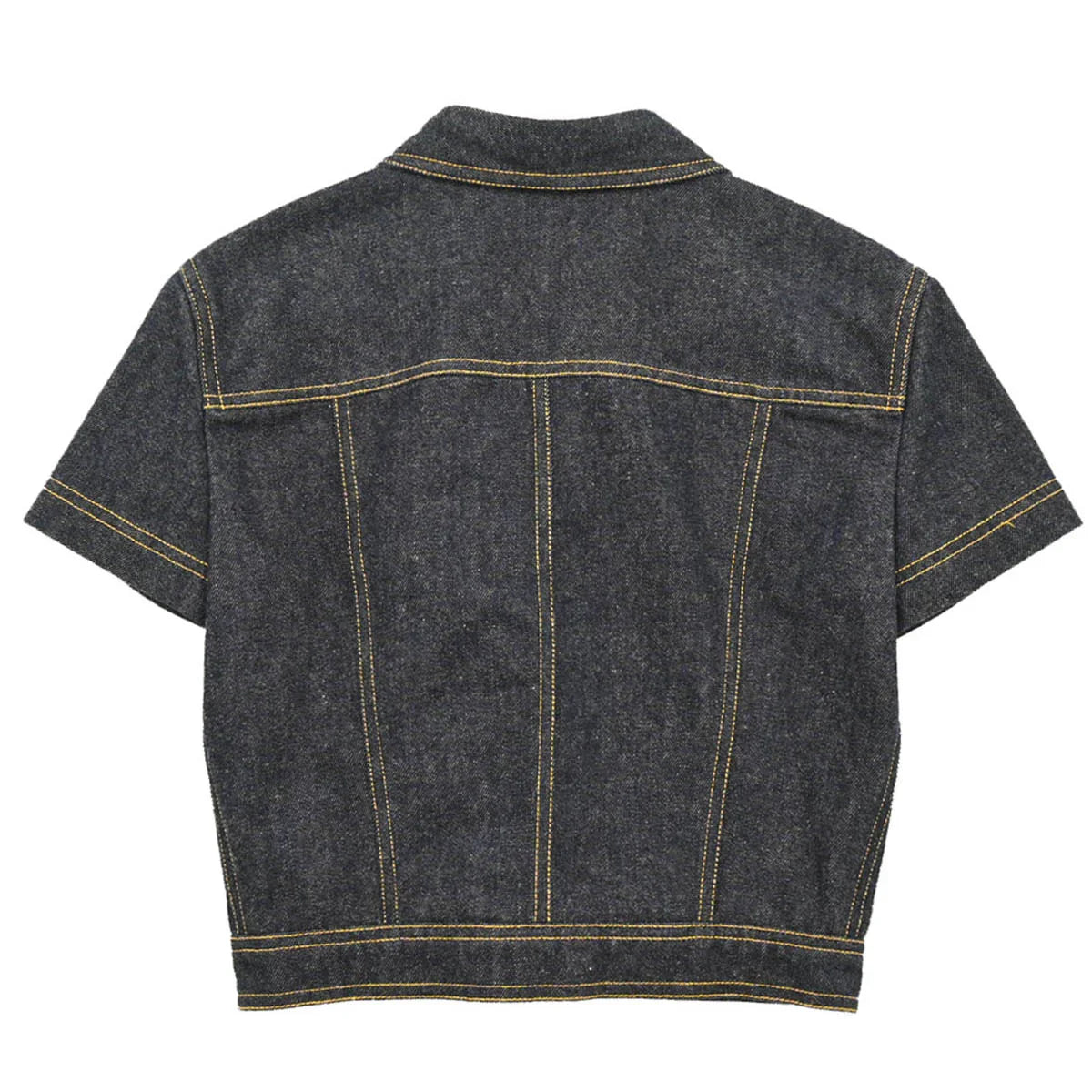 Chanel 1997 Single Breasted Short Sleeve Denim Jacket #38