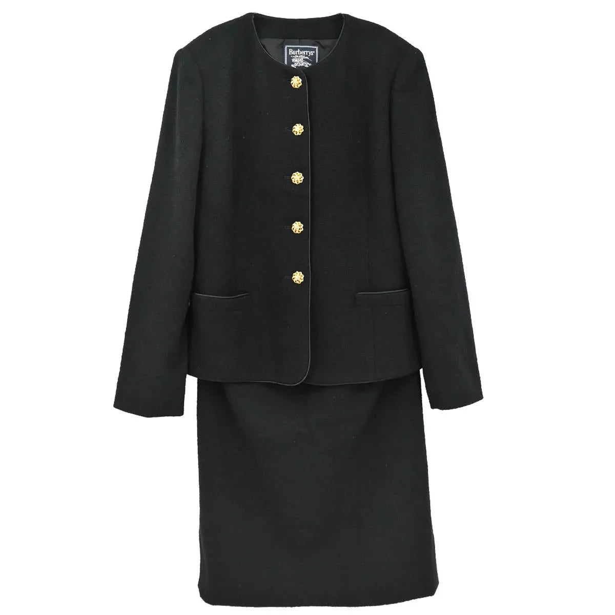Burberrys Setup Suit Jacket Skirt Black #36-38