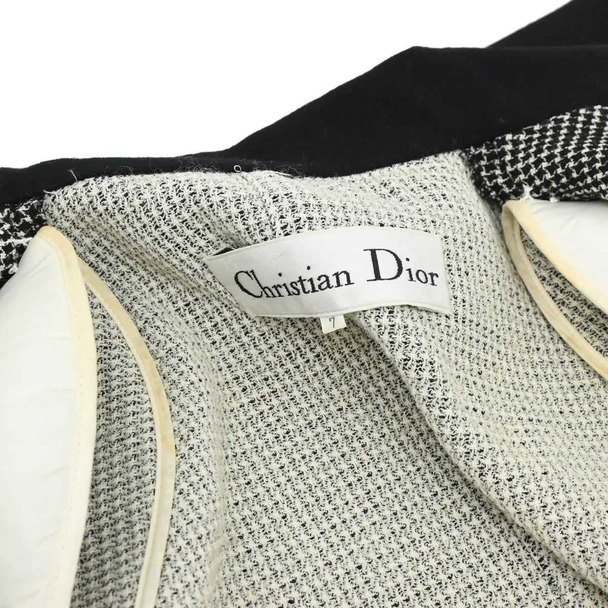 Christian Dior 1980s Houndstooth Check Single Breasted Jacket #34 - #36