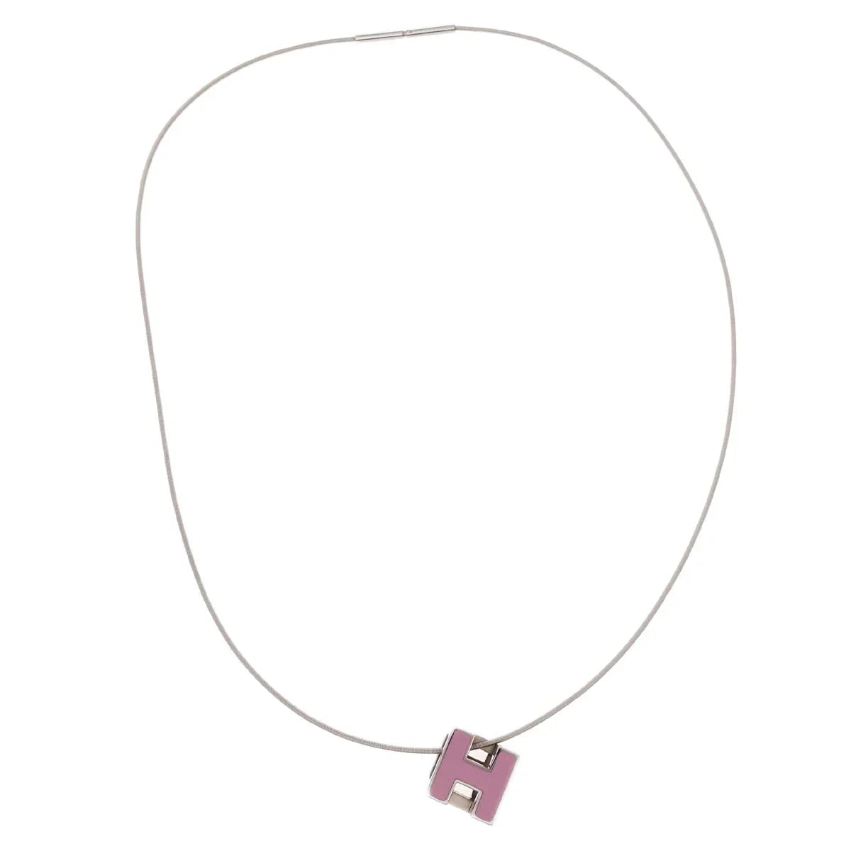Hermes Cage d'H Pendant Necklace Silver