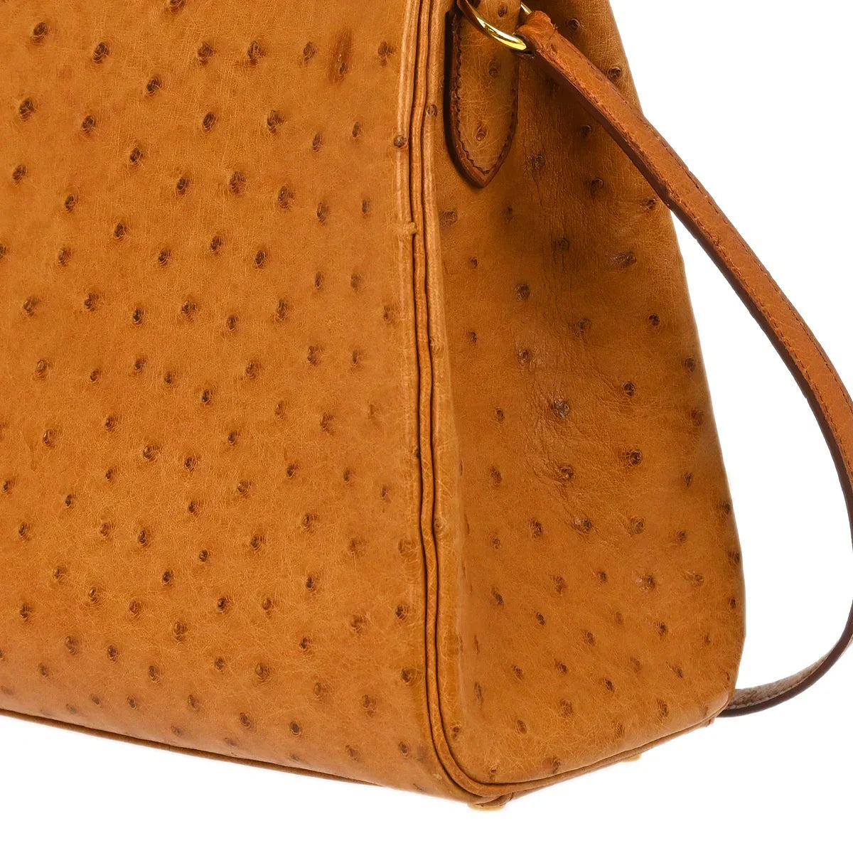Hermes 2002 * Chestnut Ostrich Kelly Sport MM Shoulder Bag