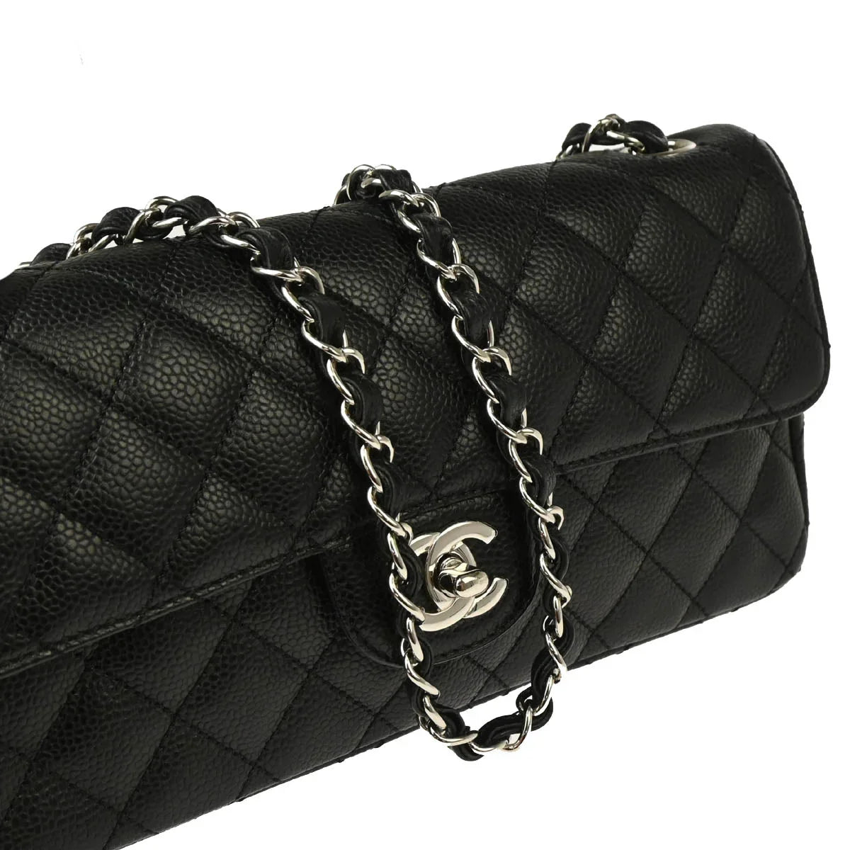 Chanel 2005-2006 Black Caviar East West Shoulder Bag