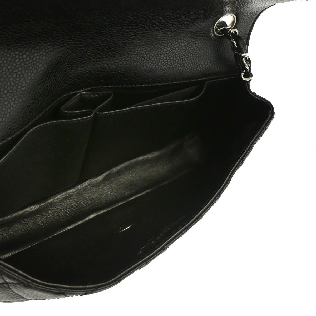 Chanel 2005-2006 Black Caviar East West Shoulder Bag
