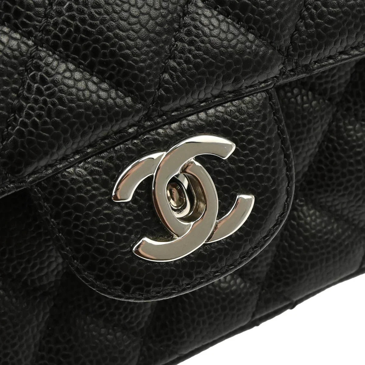 Chanel 2005-2006 Black Caviar East West Shoulder Bag