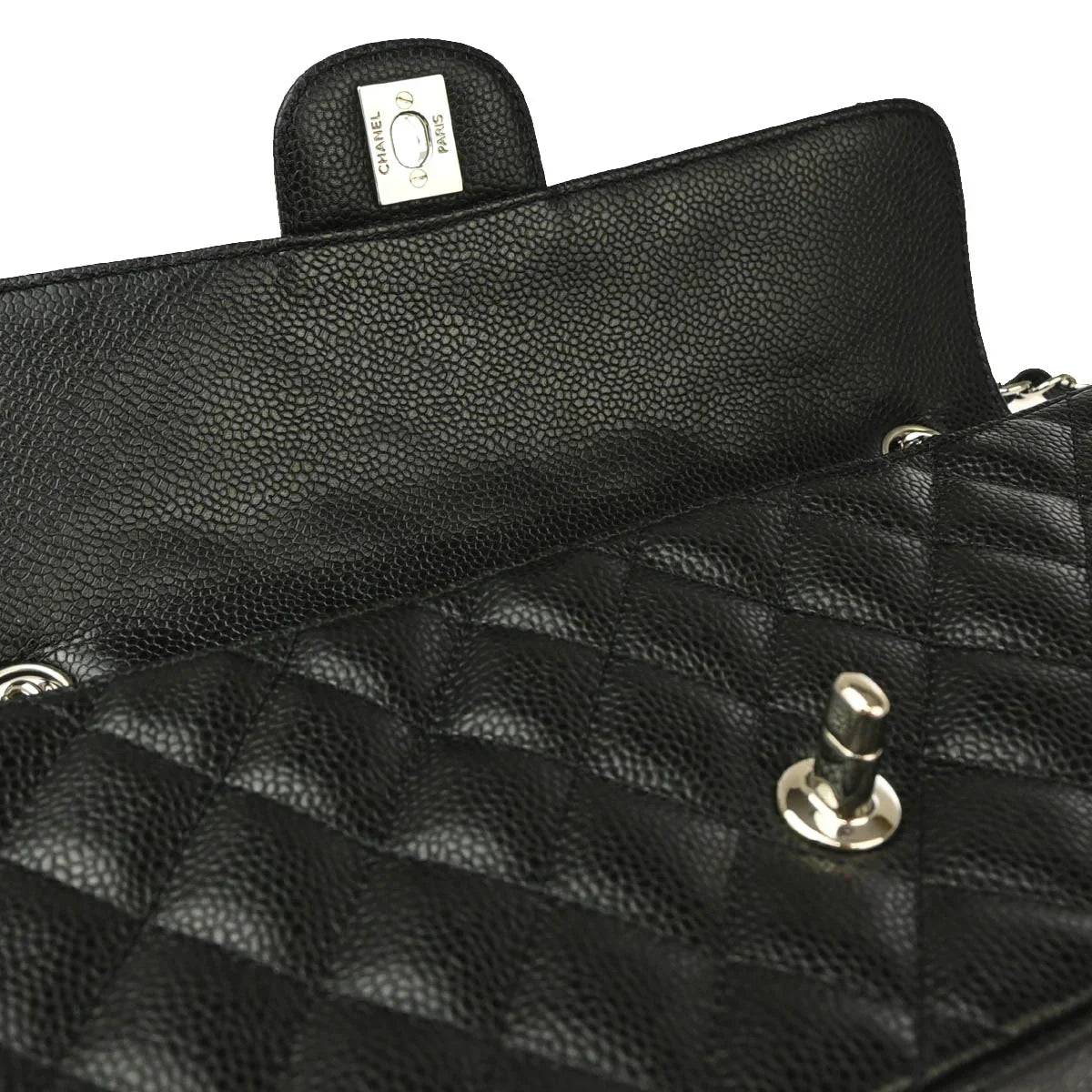 Chanel 2005-2006 Black Caviar East West Shoulder Bag