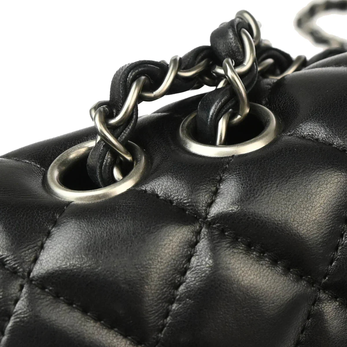 Chanel 2008-2009 Black Lambskin East West Shoulder Bag