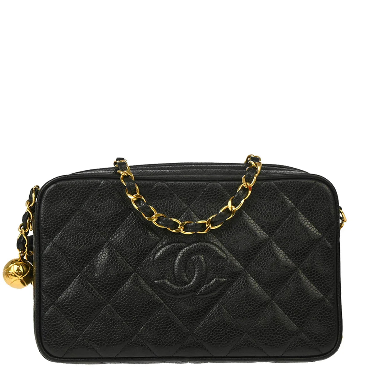 Chanel 1991-1994 Black Caviar Camera Bag