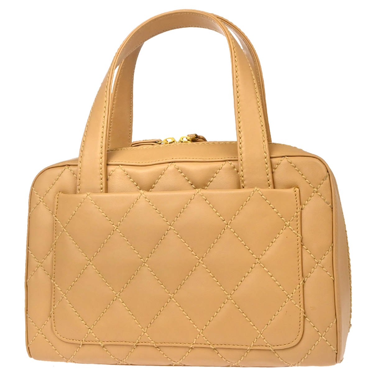 Chanel 2005-2006 Beige Calfskin Wild Stitch Handbag