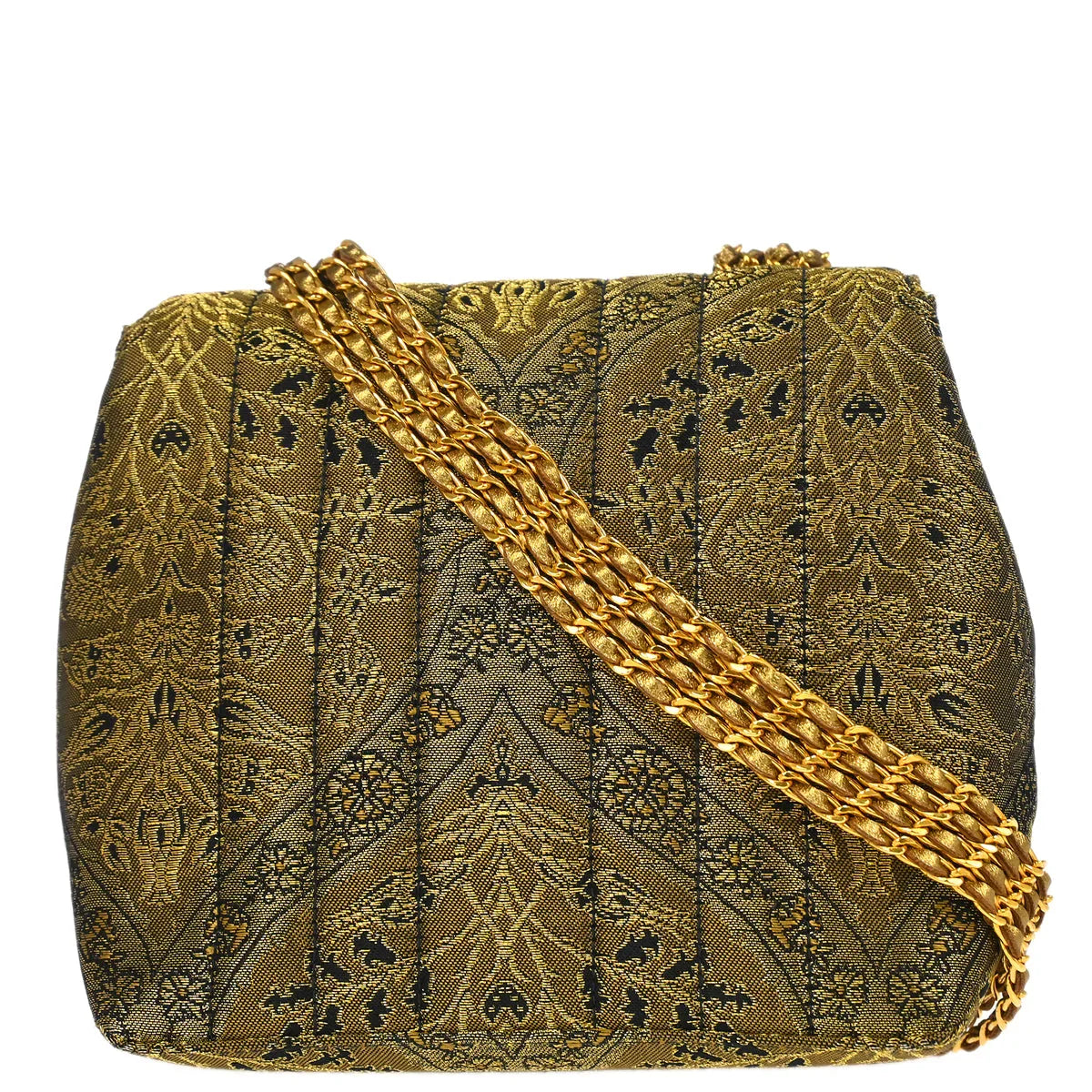 Chanel * 1994-1996 Green Nishijin Brocade Shoulder Bag