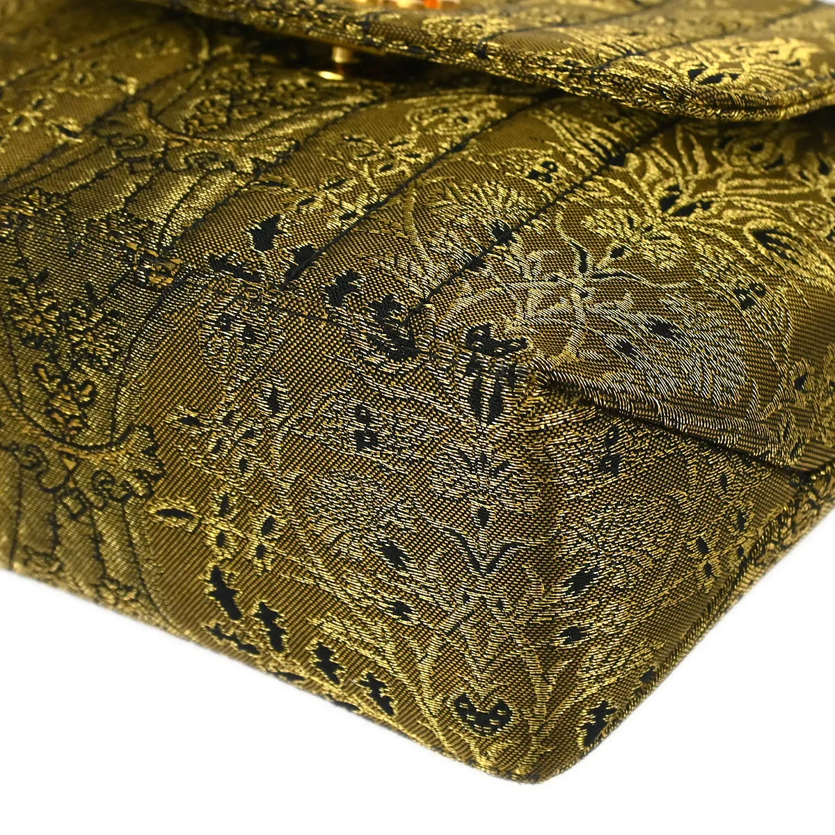 Chanel * 1994-1996 Green Nishijin Brocade Shoulder Bag