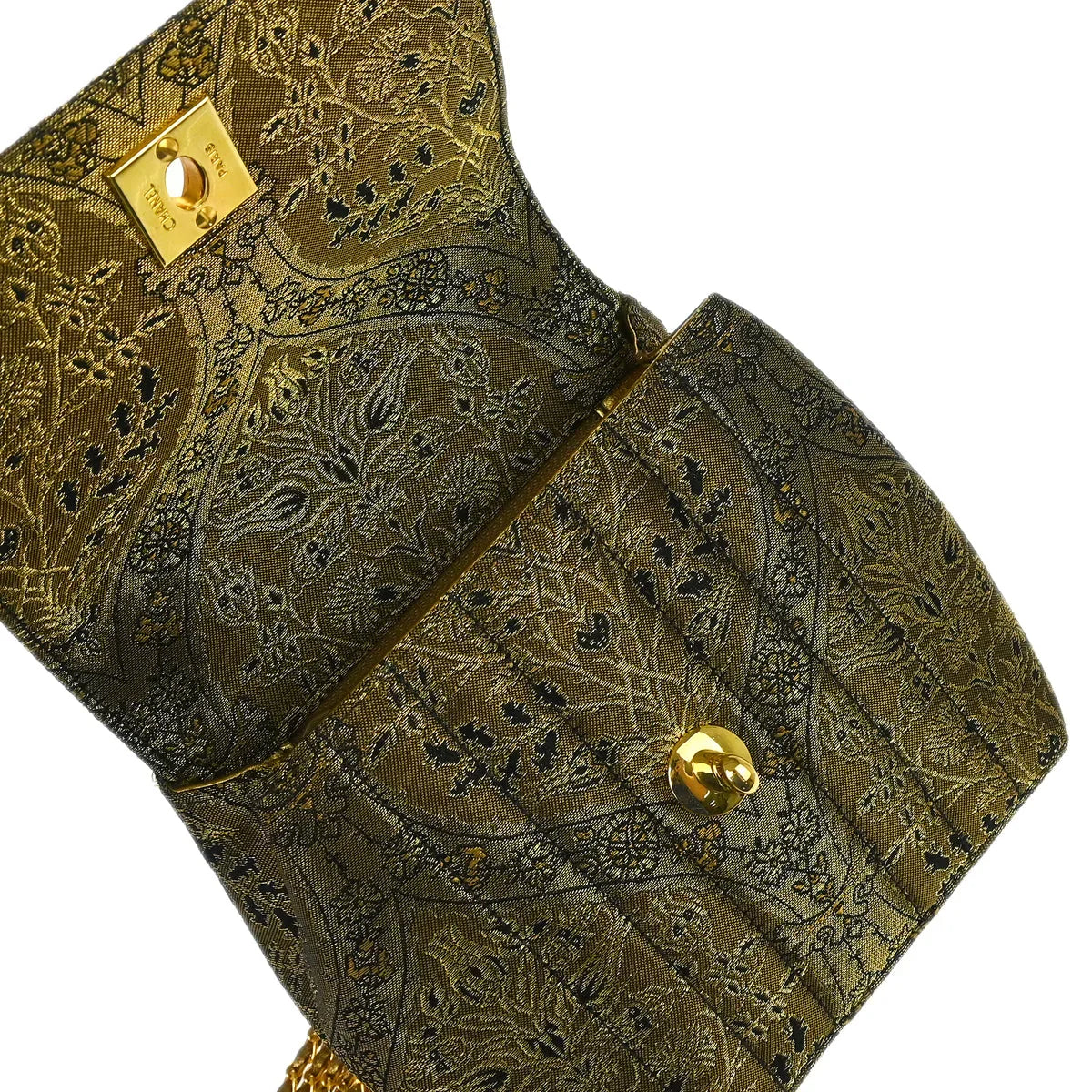 Chanel * 1994-1996 Green Nishijin Brocade Shoulder Bag