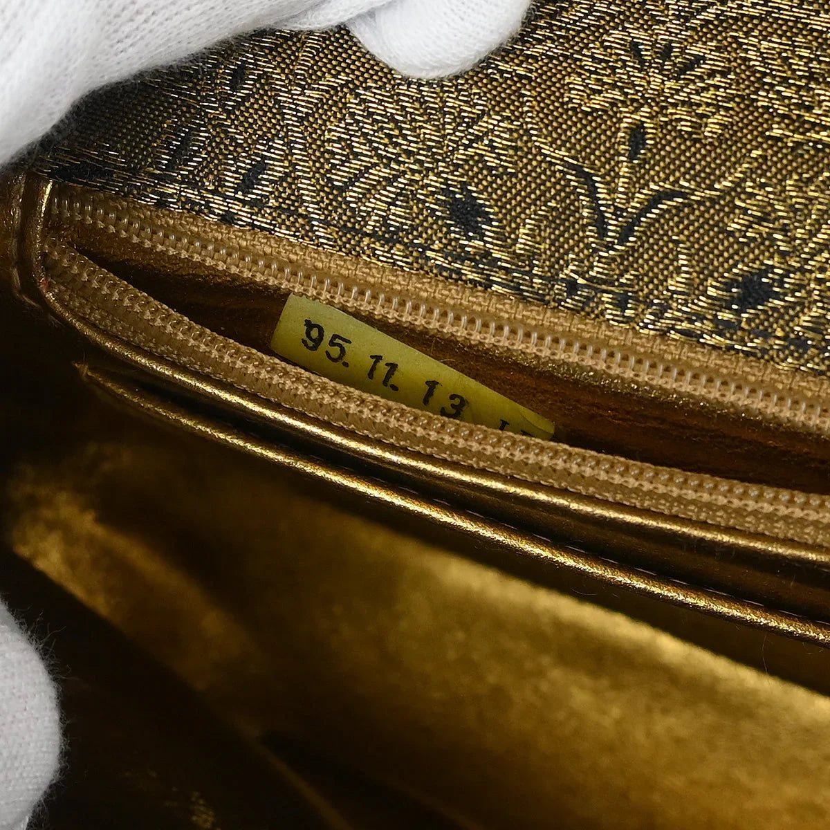 Chanel * 1994-1996 Green Nishijin Brocade Shoulder Bag