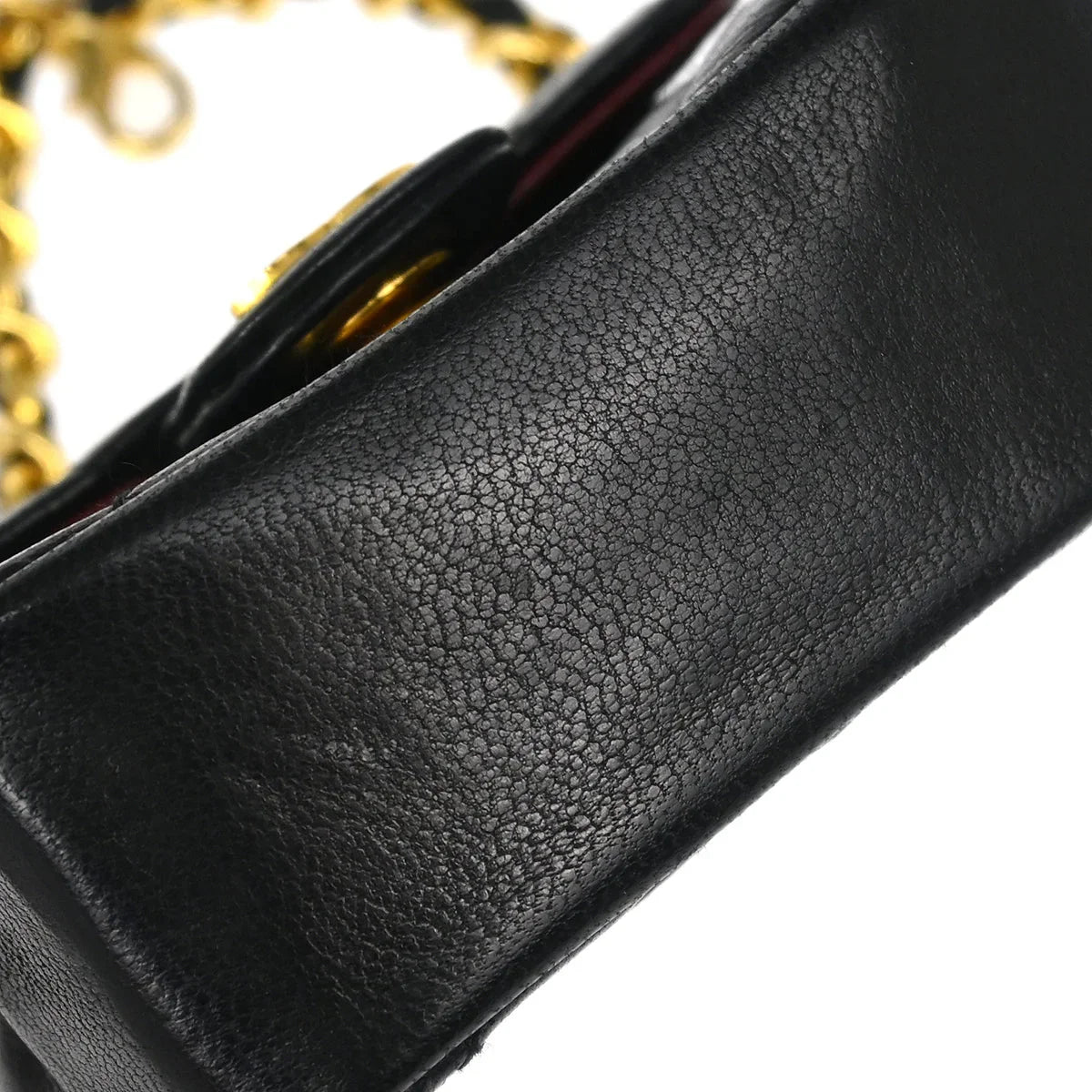 Chanel 1986-1988 Black Lambskin Classic Flap Micro Belt Bag