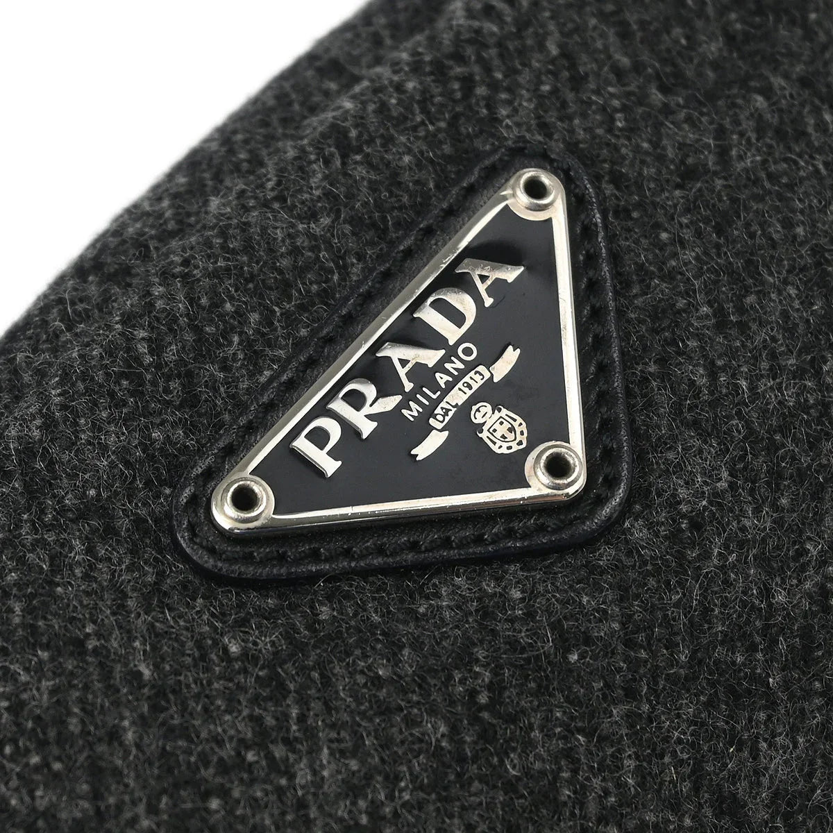 Prada Gray Wool Pouch