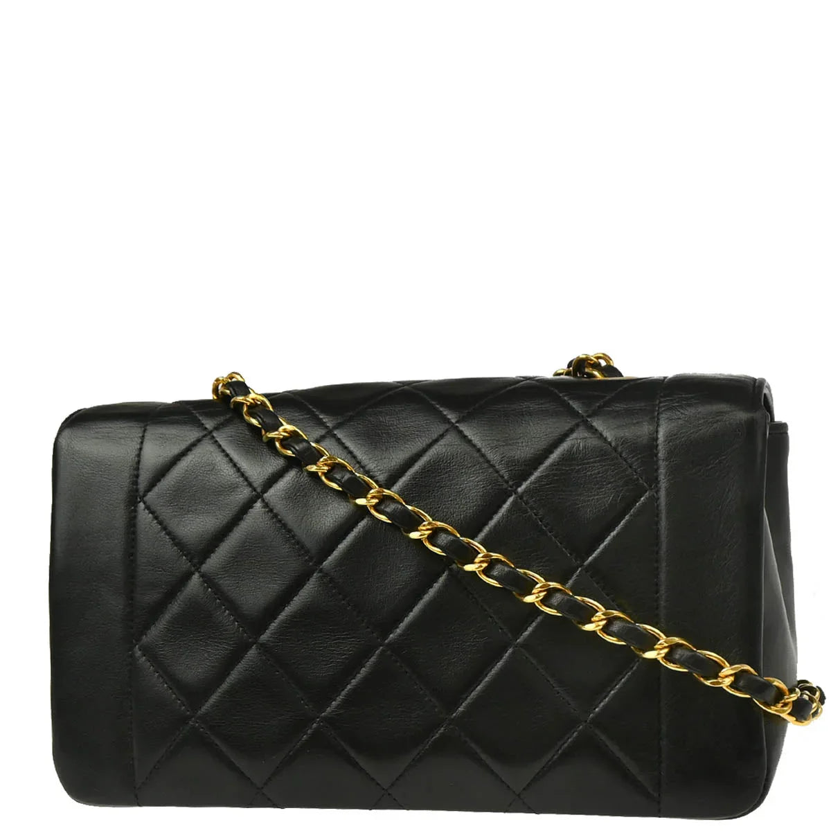 Chanel 1989-1991 Black Lambskin Shoulder Bag
