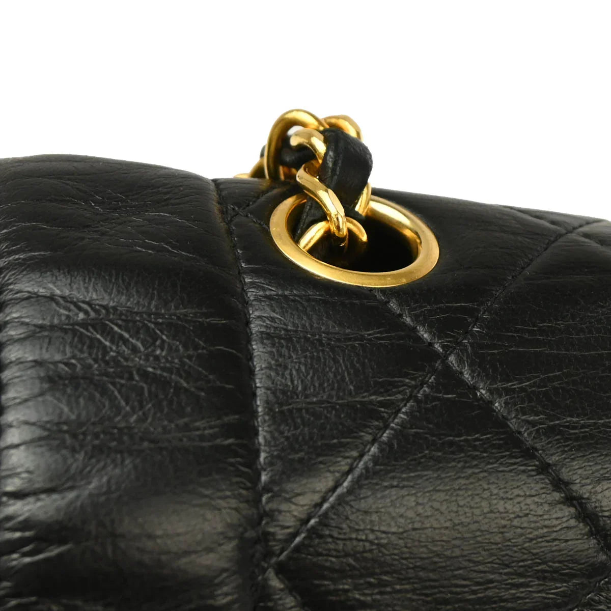Chanel 1989-1991 Black Lambskin Shoulder Bag