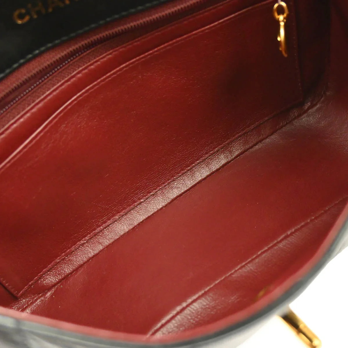 Chanel 1989-1991 Black Lambskin Shoulder Bag