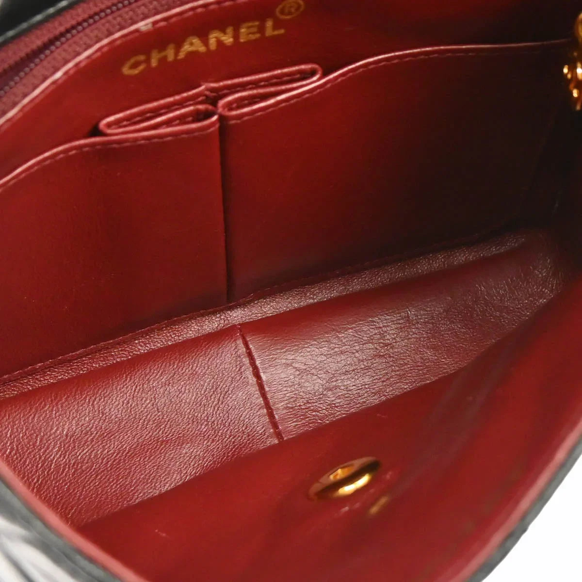 Chanel 1991-1994 Black Lambskin Classic Square Flap Shoulder Bag