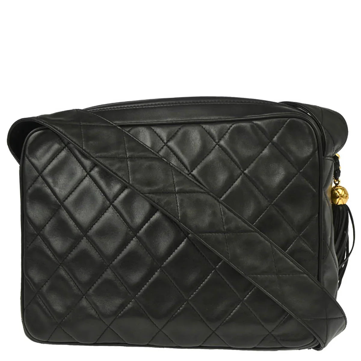 Chanel 1994-1996 Black Lambskin Camera Bag Large
