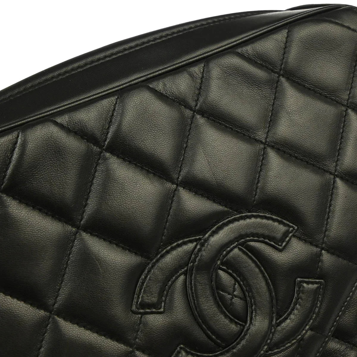 Chanel 1994-1996 Black Lambskin Camera Bag Large