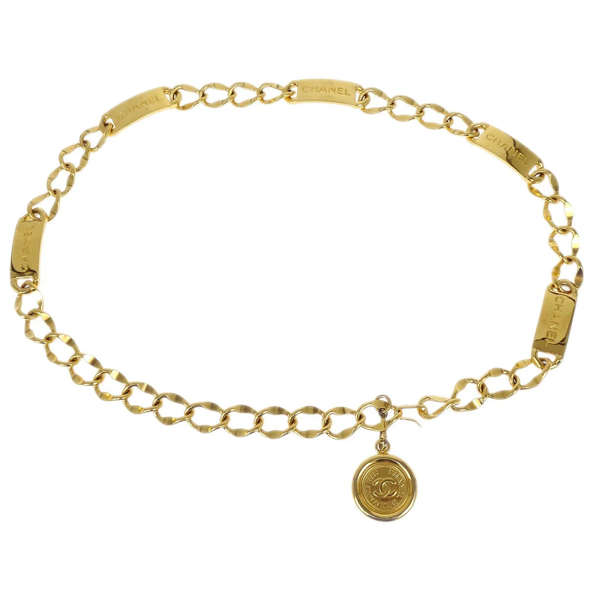 Chanel Chain Belt Medallion Gold Small Good