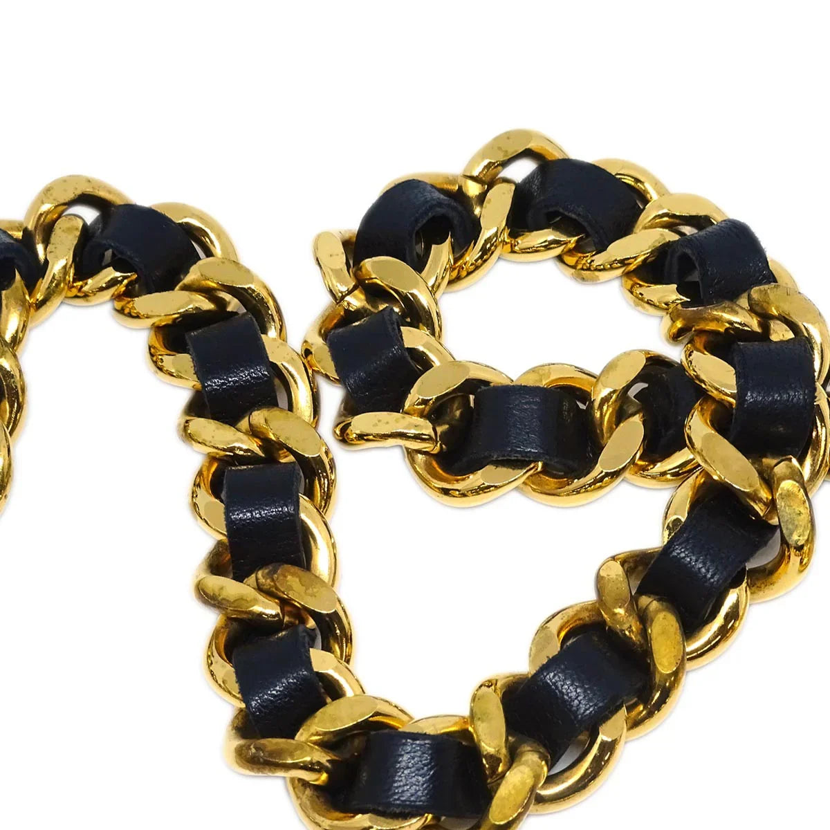Chanel Medallion Chain Belt Black Gold