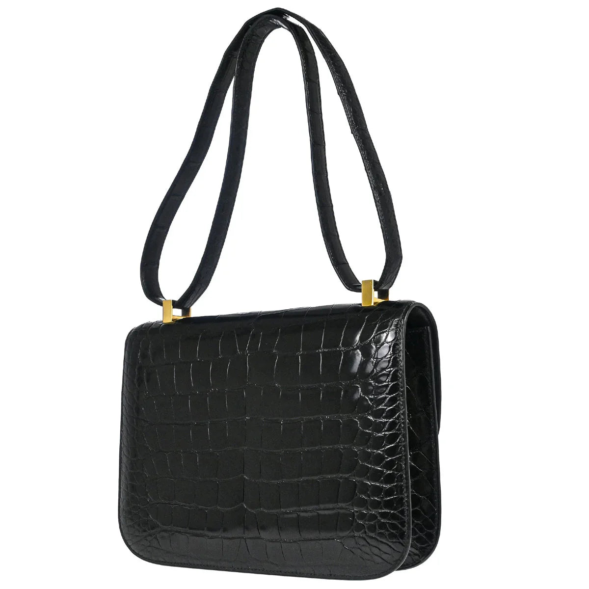 Hermes 1996 * Black Alligator Constance 23 Shoulder Bag