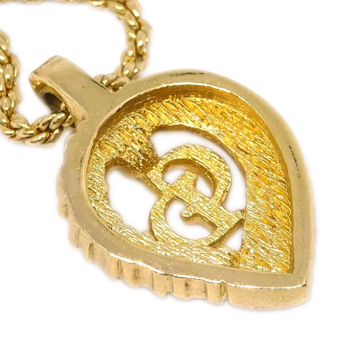 Christian Dior Necklace Pendant Gold Rhinestone