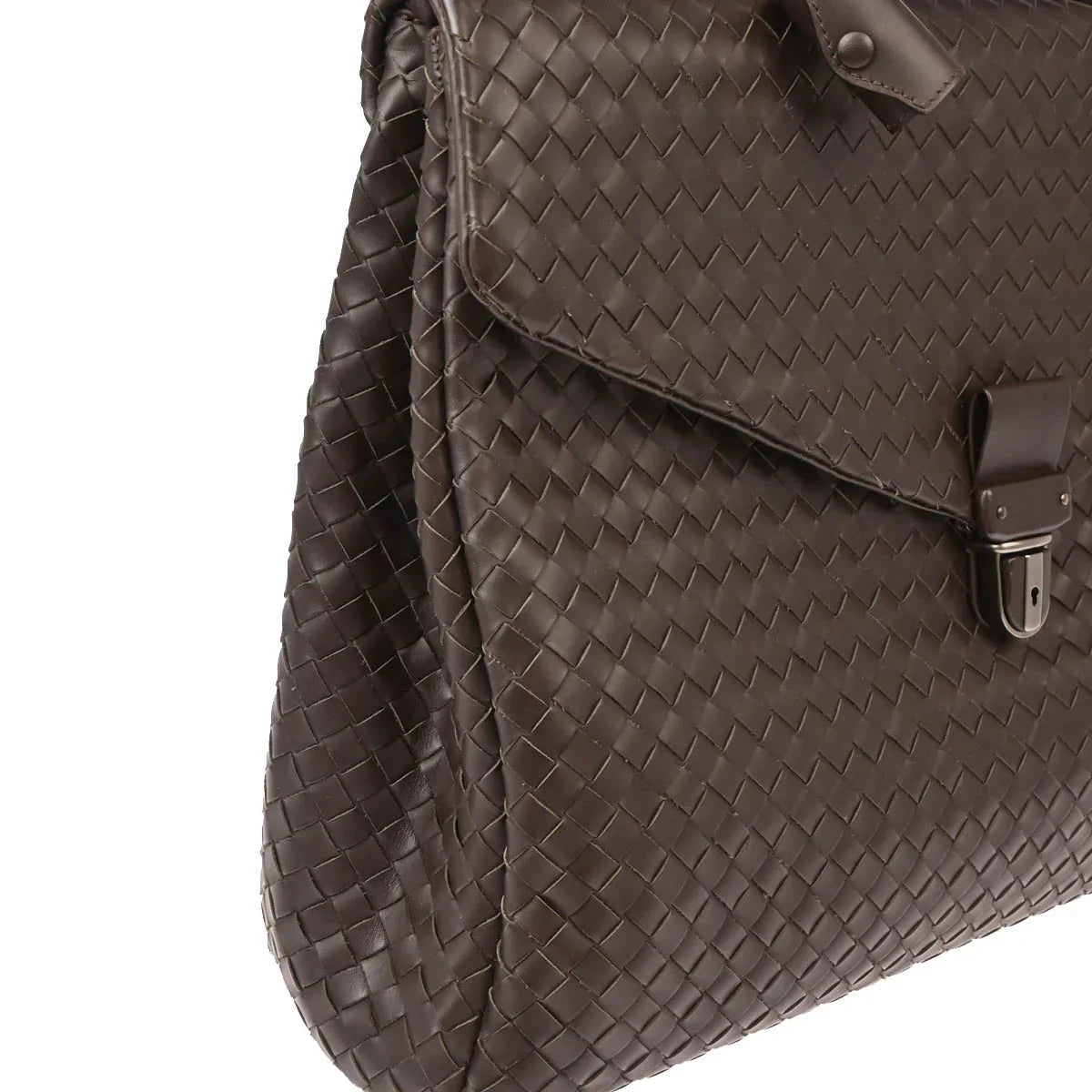 Bottega Veneta Brown Intrecciato Briefcase Handbag
