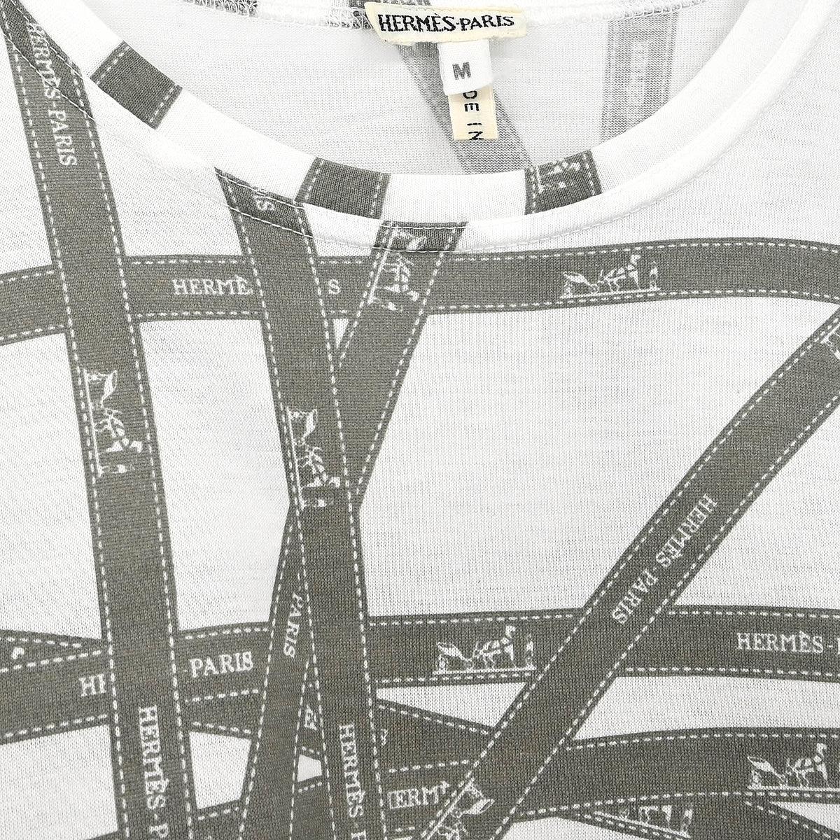 Hermes Short Sleeve T-shirt Top White #M