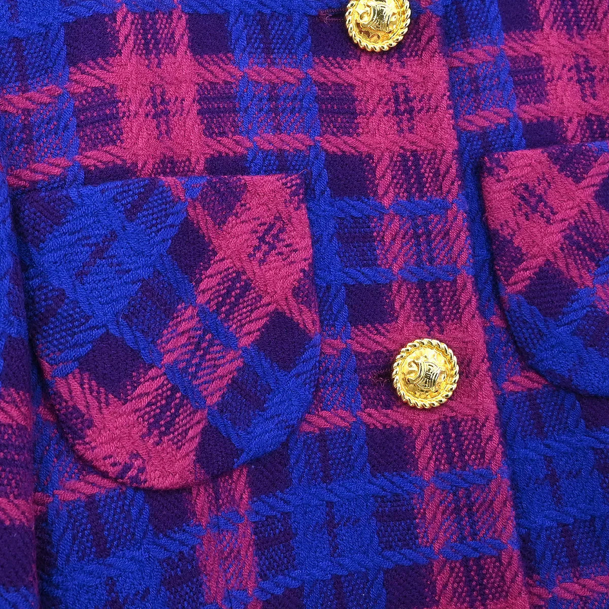 Celine Single Breasted Jacket Collarless Blue #38