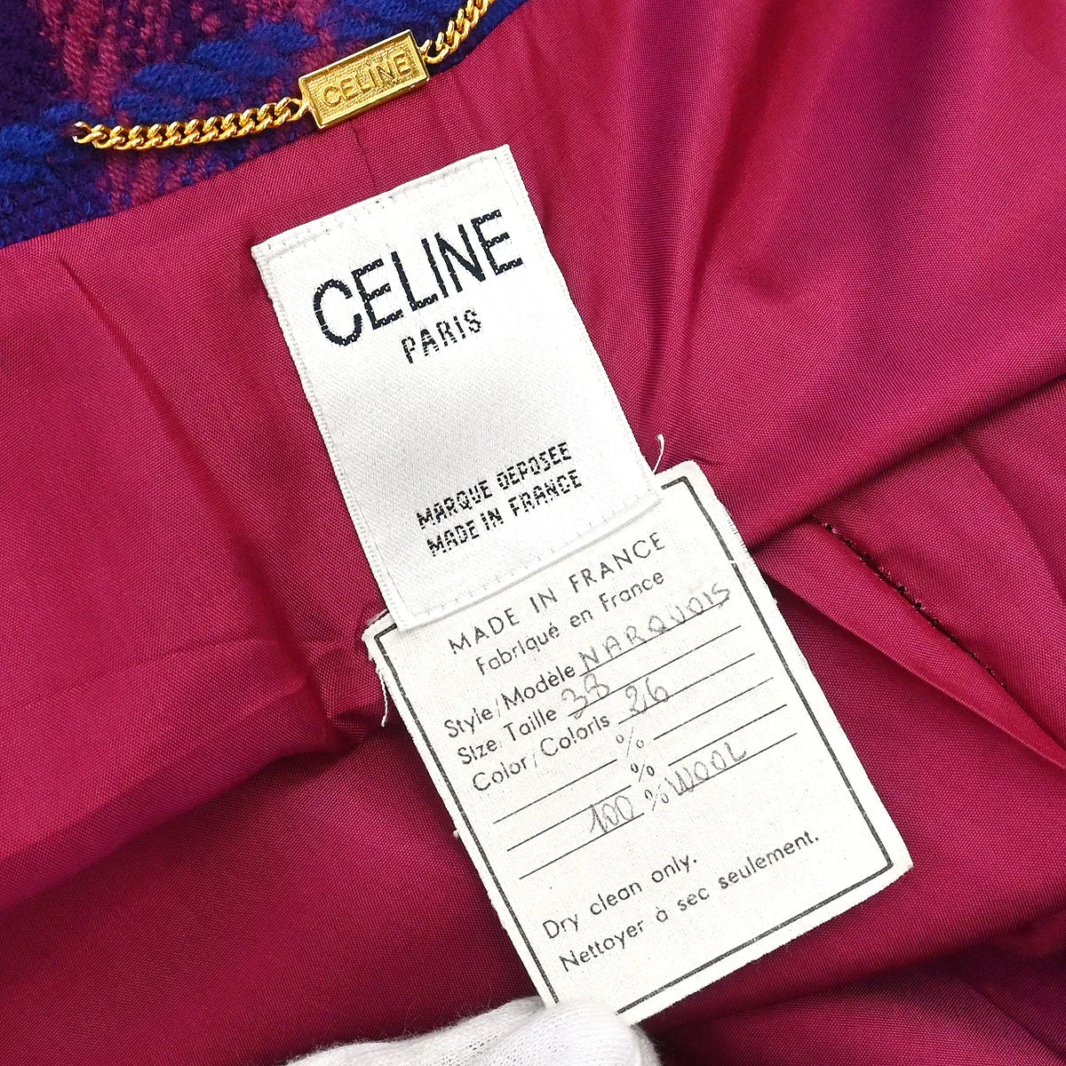 Celine Single Breasted Jacket Collarless Blue #38