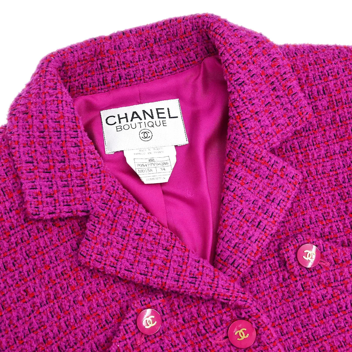 Chanel 1995 Setup Suit Jacket Skirt Purple #34