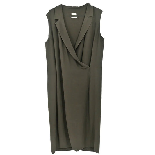 Hermes Sleeveless Dress Khaki #42