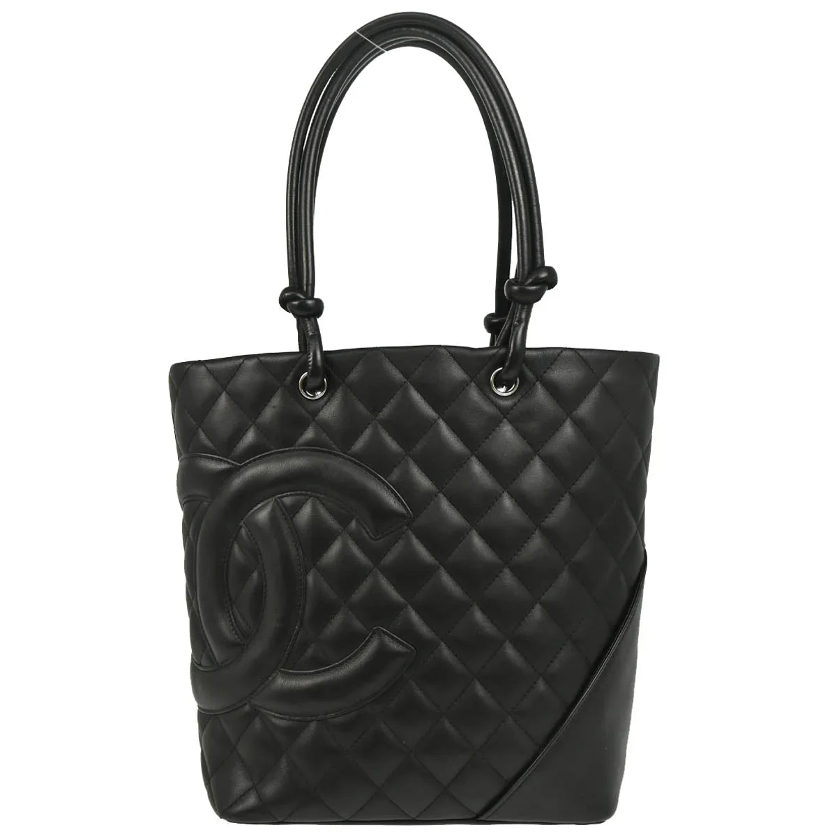 Chanel 2003-2004 Black Calfskin Cambon Ligne Tote Handbag