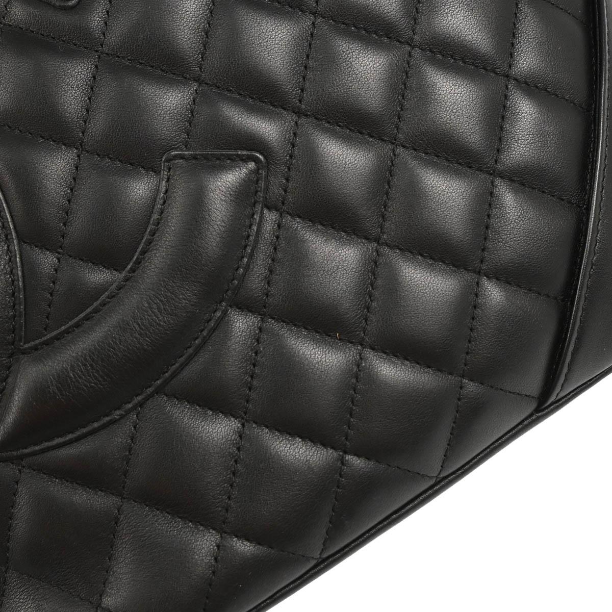 Chanel 2003-2004 Black Calfskin Cambon Ligne Tote Handbag
